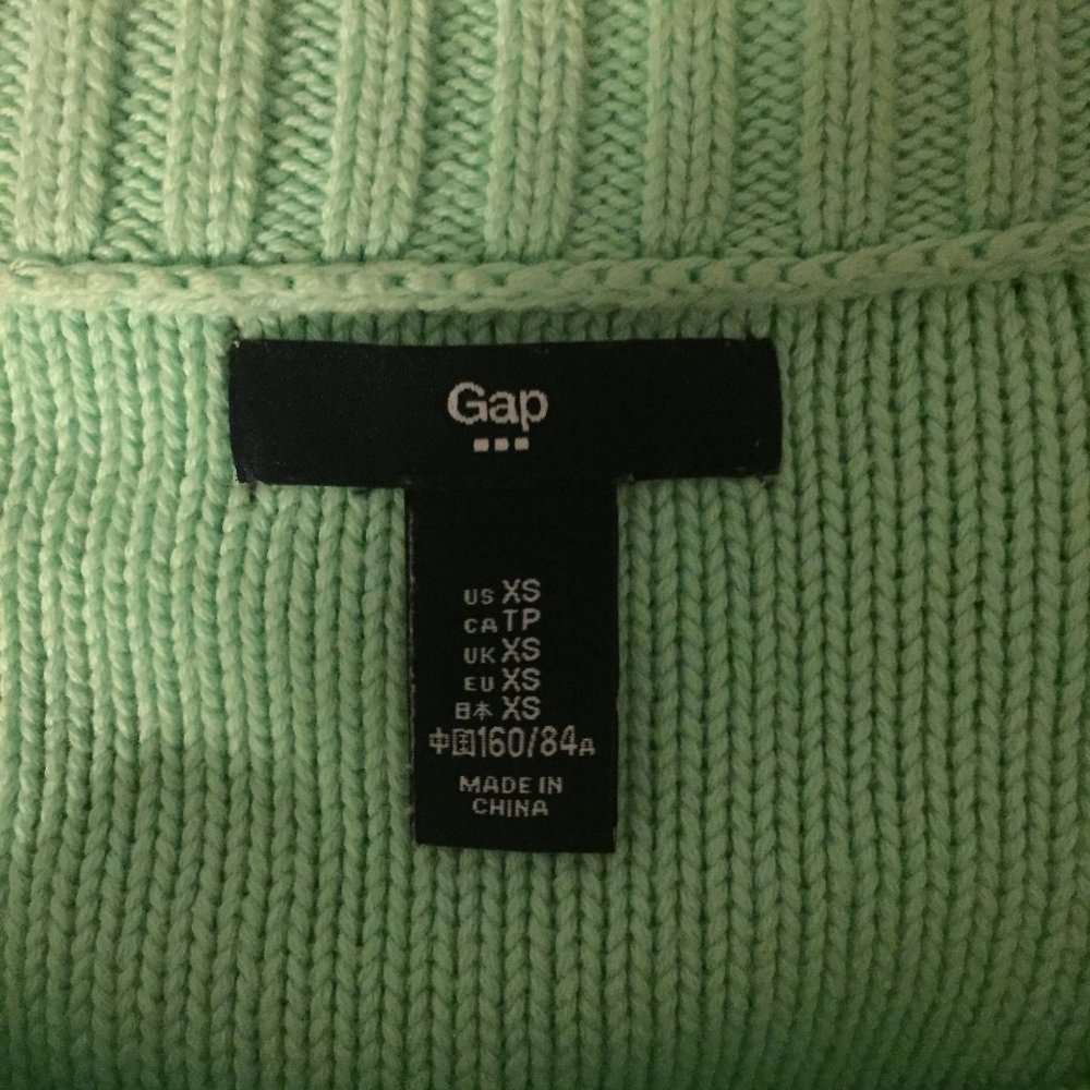 Teal Green Crop Sleeve Sweater